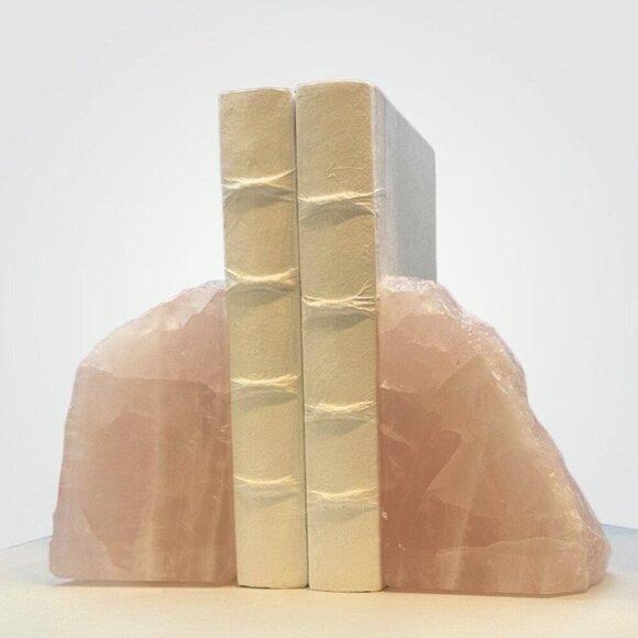 Pink Crystal Bookends, Rose Quartz, Natural Characteristics, Unique Bookend (AD) - Picture 8 of 10